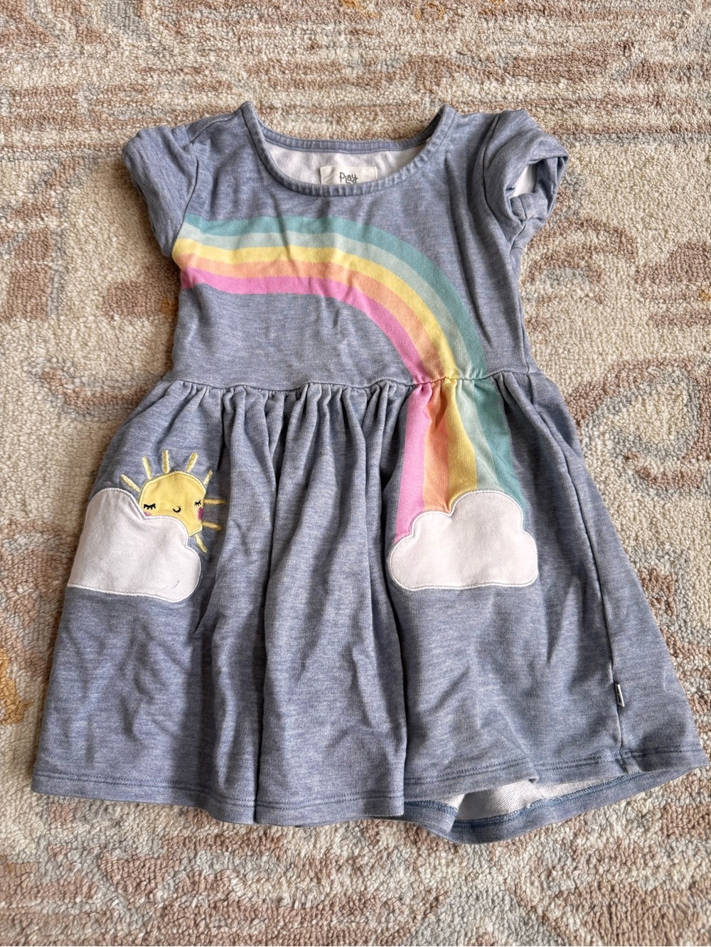 Little sleepies play blue dress with rainbow 18 - 24 months